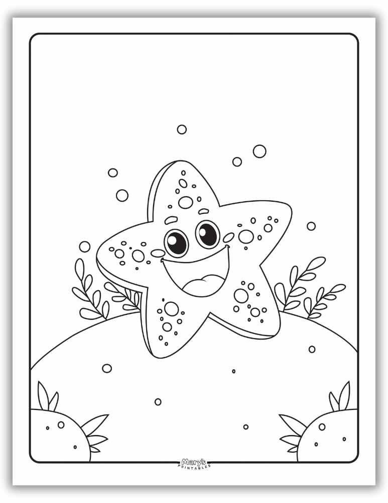 Happy Starfish Coloring Pages - Free and Easy Downloads