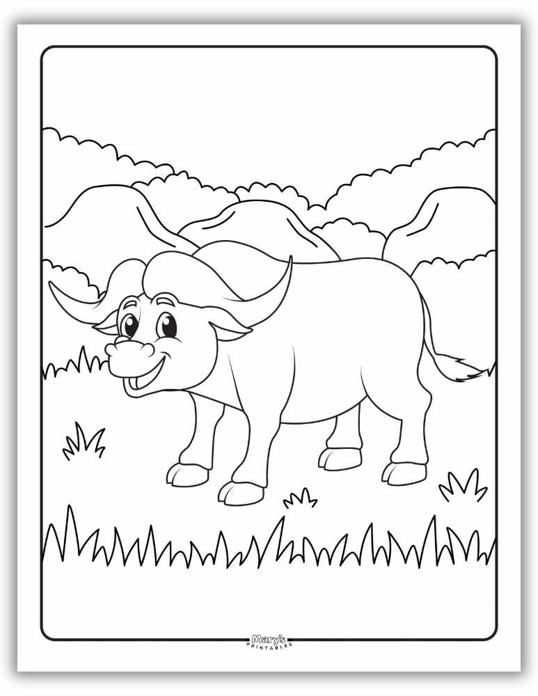 Free printable American bison coloring page