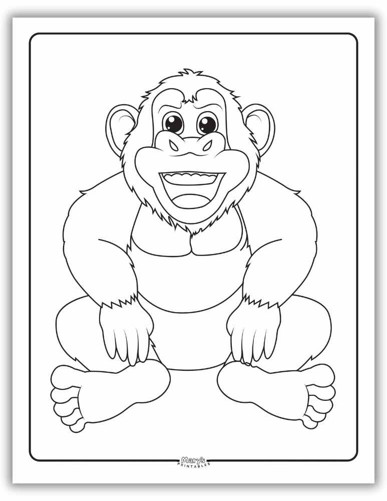 Gorilla Coloring Pages for Free