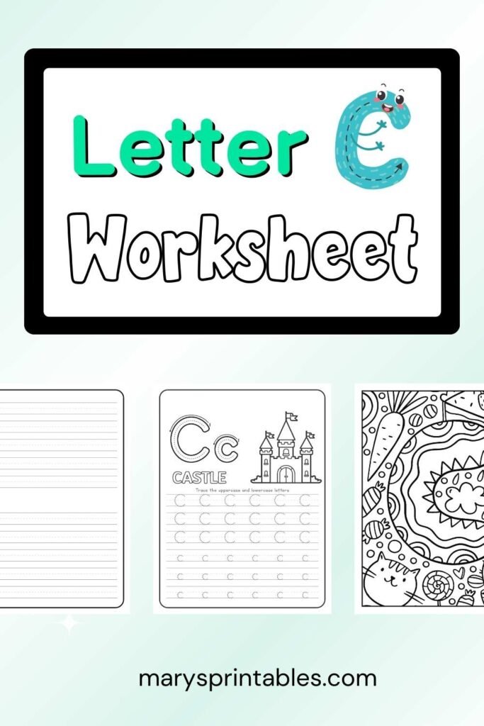 Letter C Worksheet Featured Image - Instant PDF Download