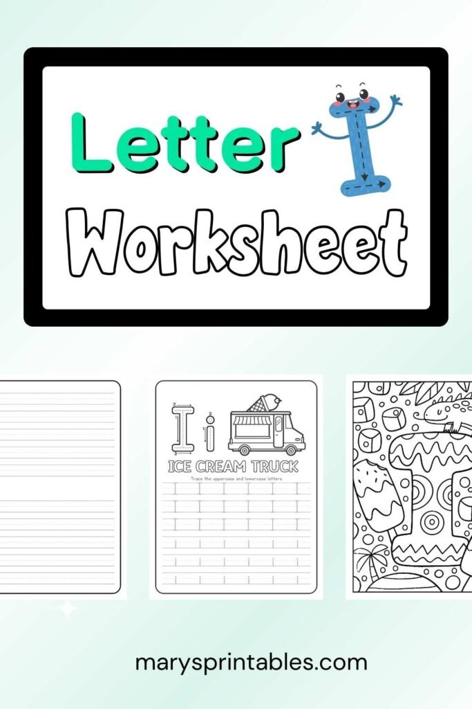 Letter I Worksheet Free Printable Featured Image