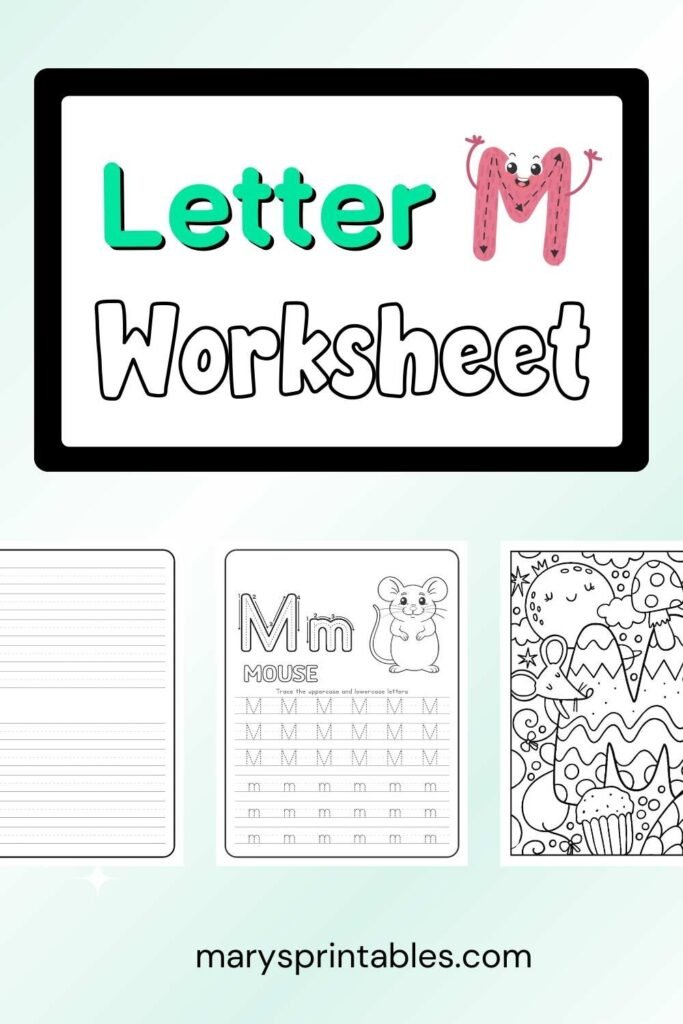 Letter M Worksheet Free Printable Featured Image
