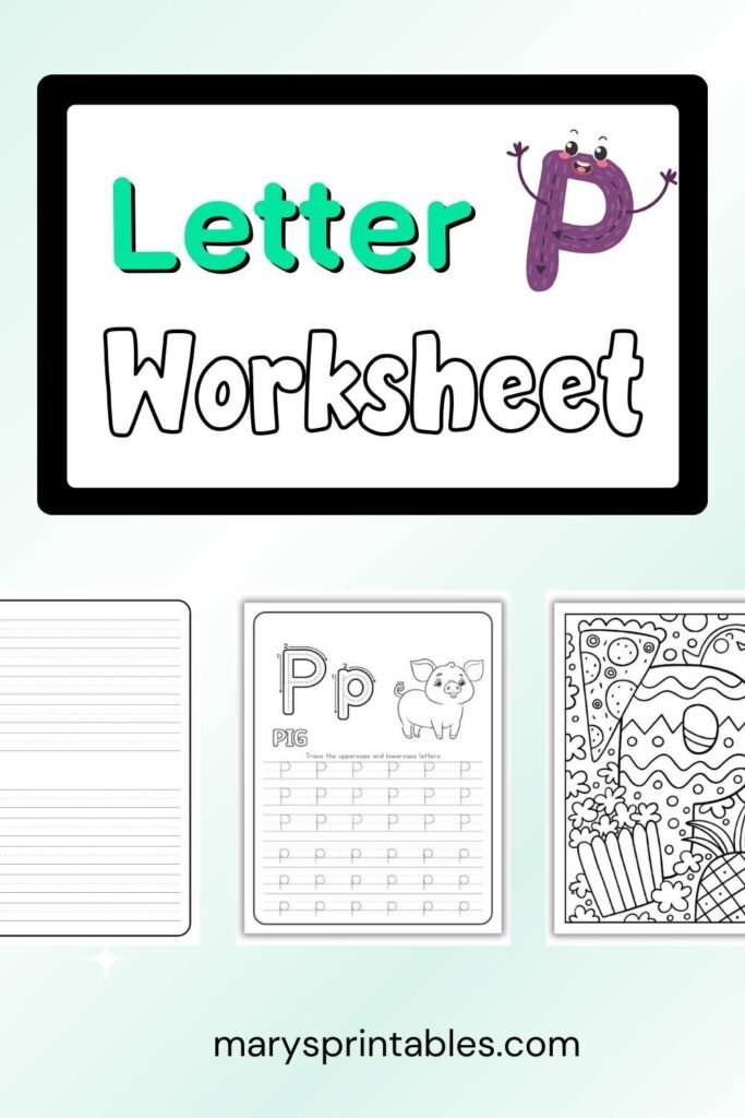 Letter P Worksheet Free Printable Featured Image