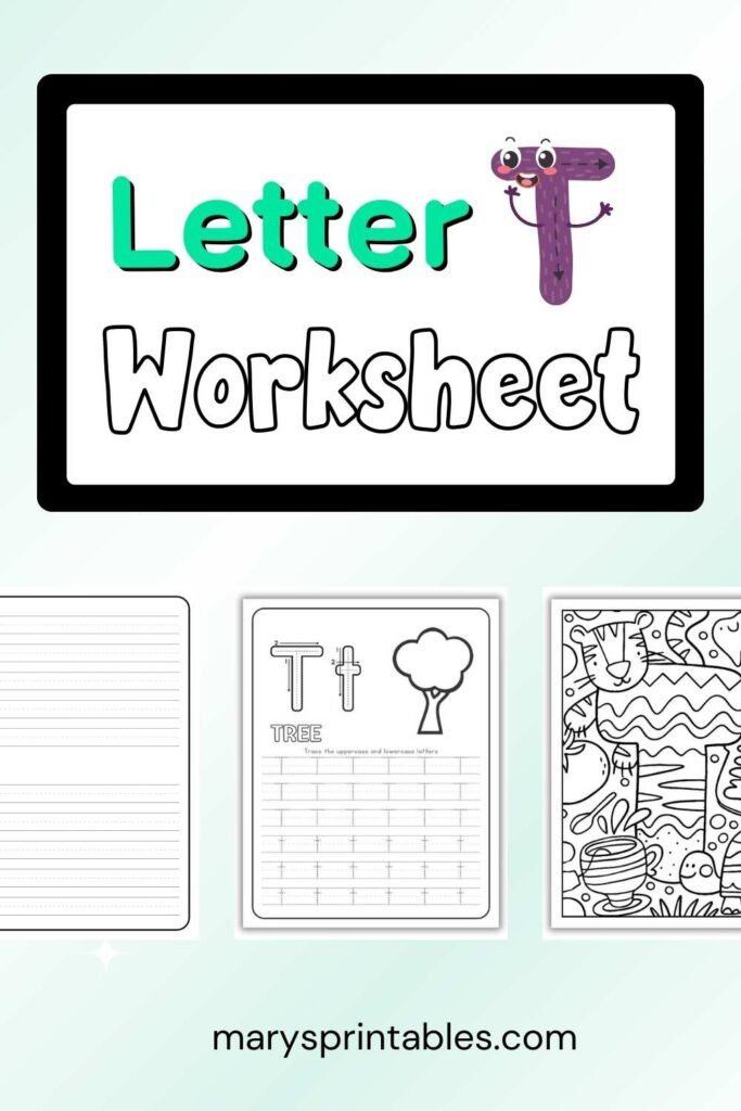 Letter T Worksheet Free Printable Featured Image
