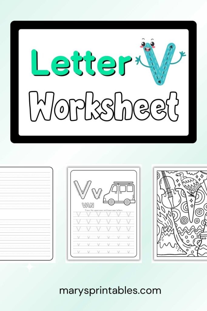 Letter V Worksheet Free Printable Featured Image