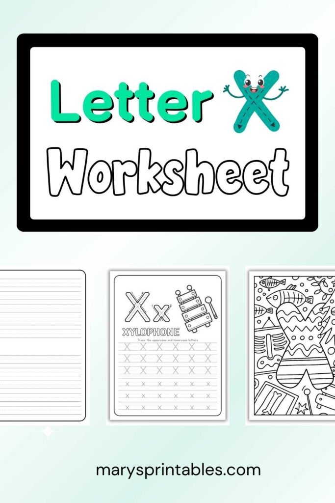 Letter X Worksheet Free Printable Featured Image