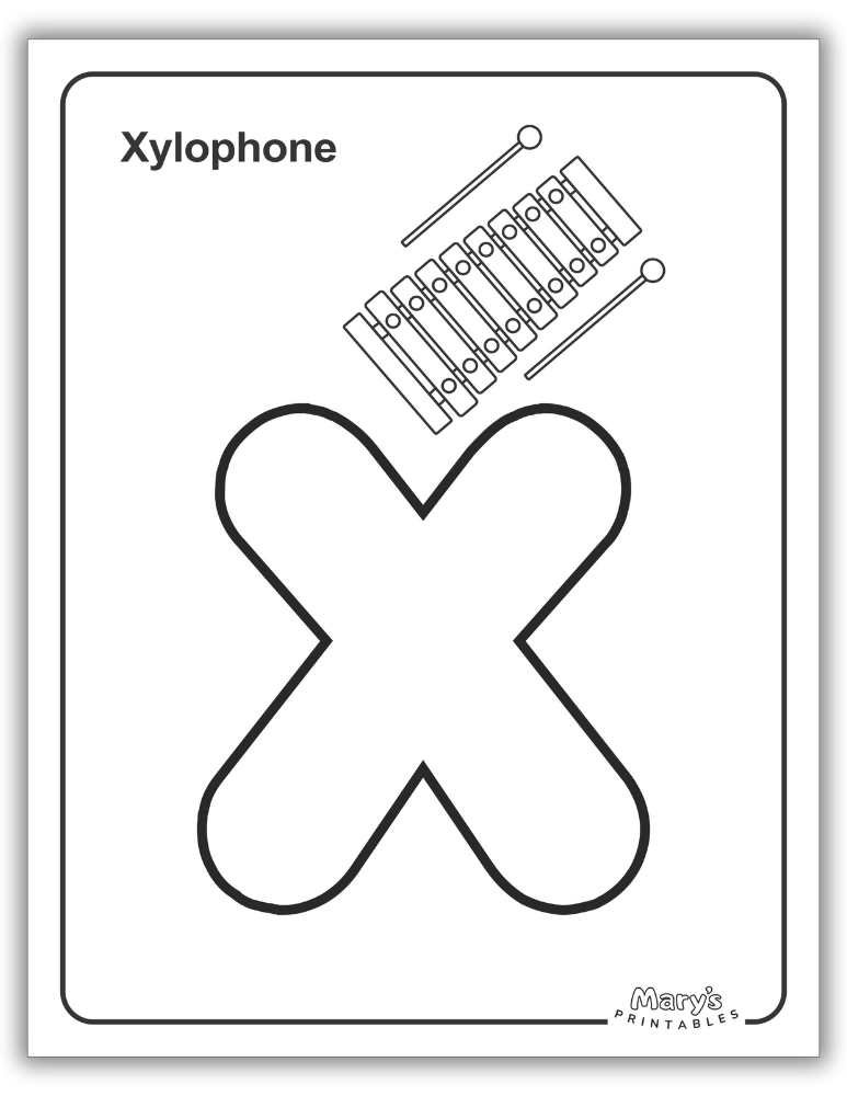 Printable Letter X Worksheet Simple Coloring Page