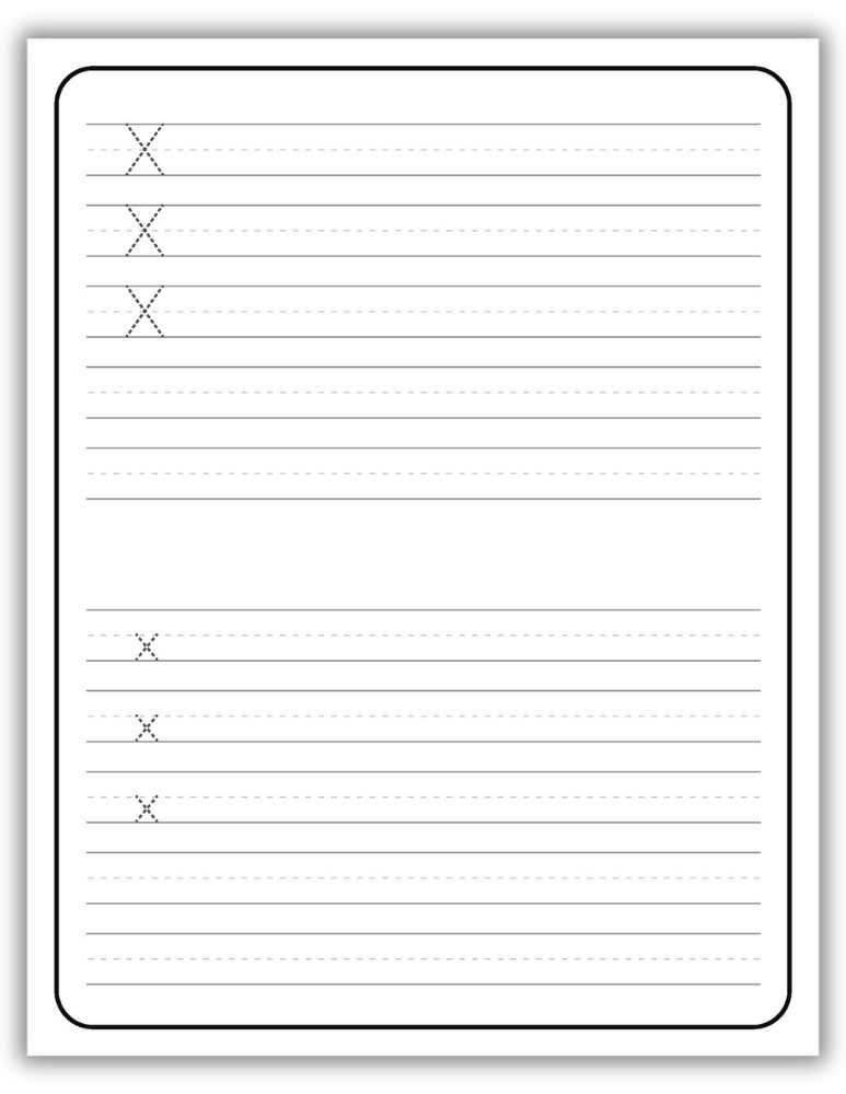 Printable Letter X Worksheet Uppercase and Lowercase Tracing