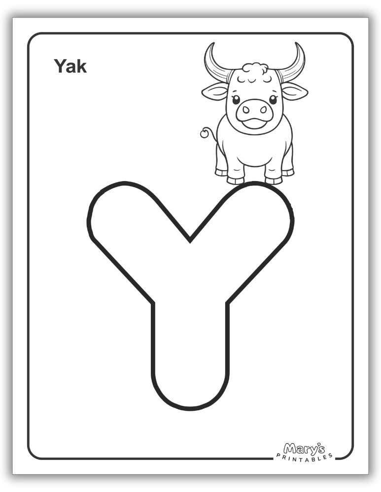 Printable Letter Y Worksheet Simple Coloring Page