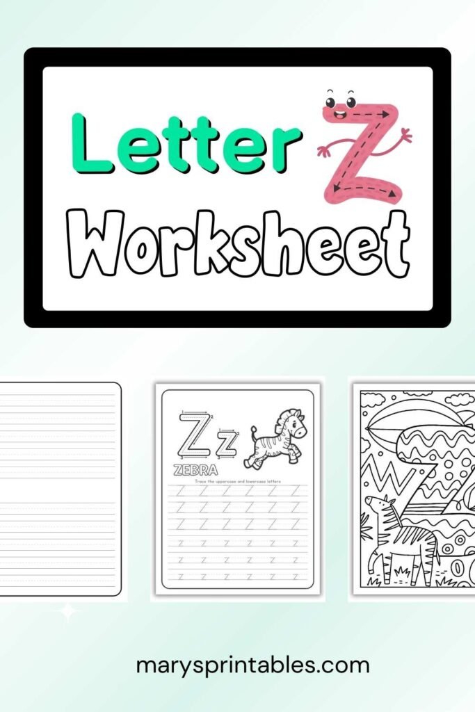 Letter Z Worksheet Free Printable Featured Image