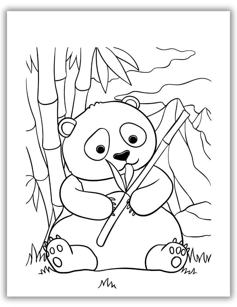 Fun panda coloring activity for children