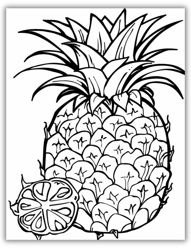 Printable tropical fruit coloring page