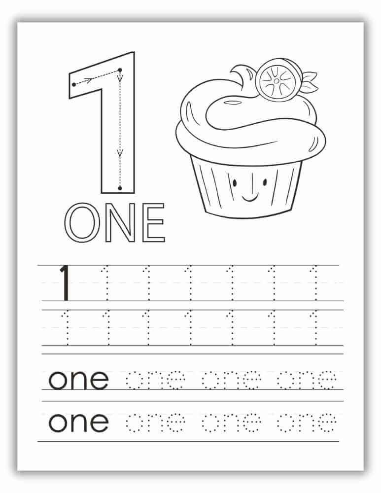 Free Printable PDF Worksheet 1- 20 - Number 1