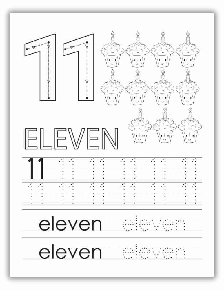 Free Printable PDF Worksheet 1- 20 - Number 11