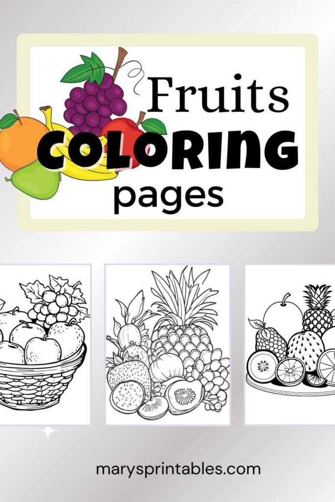 Fruits Coloring Page Preview Image
