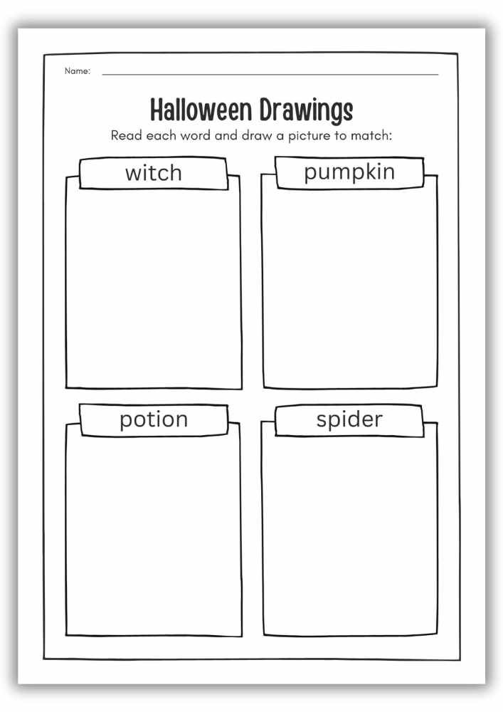 Halloween Drawings Worksheet
