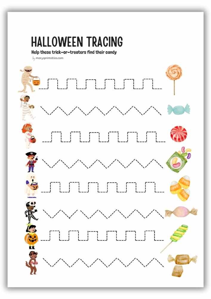 Halloween Tracing Worksheet