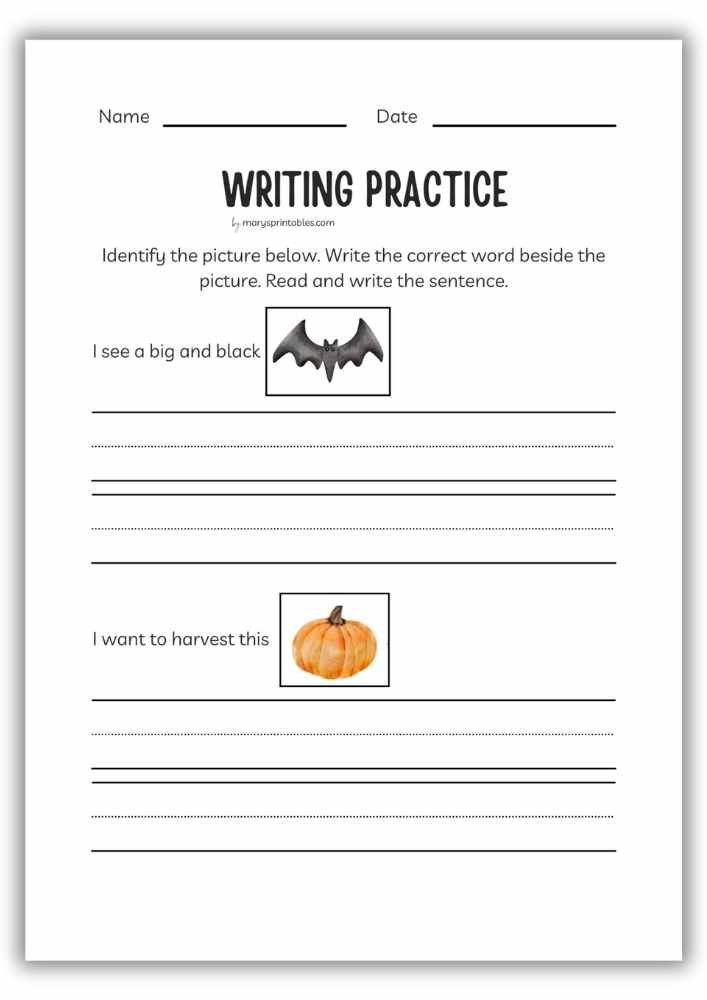 Writing Practice #2 - Worksheet for Kids