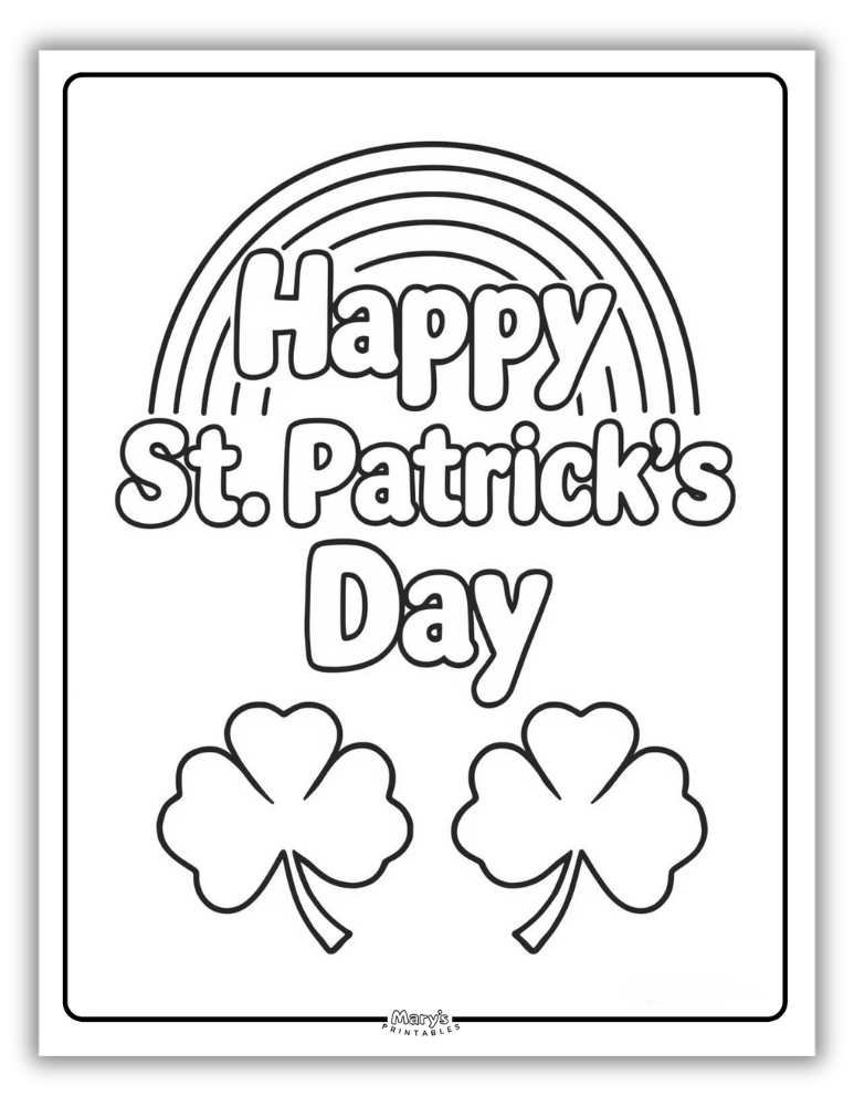 Happy St. Patricks Day with Two Shamrock and Simple Rainbow