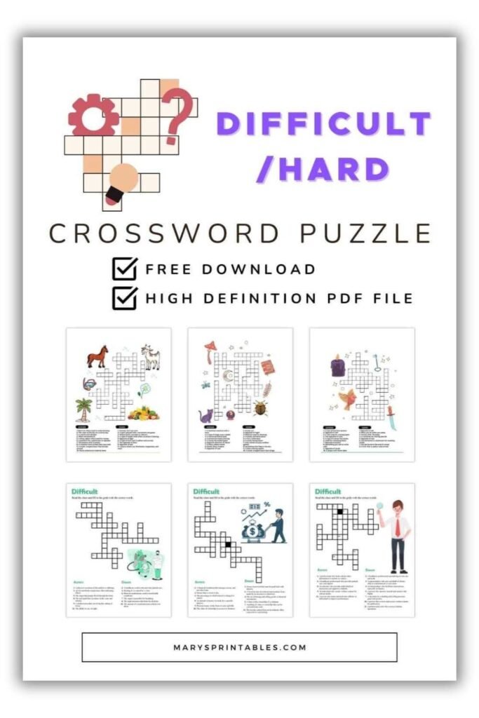 Browse difficult printable crosswords designed for deeper problem solving
