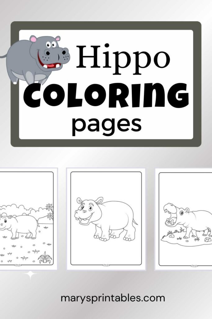 Hippo Coloring Pages Featured Image