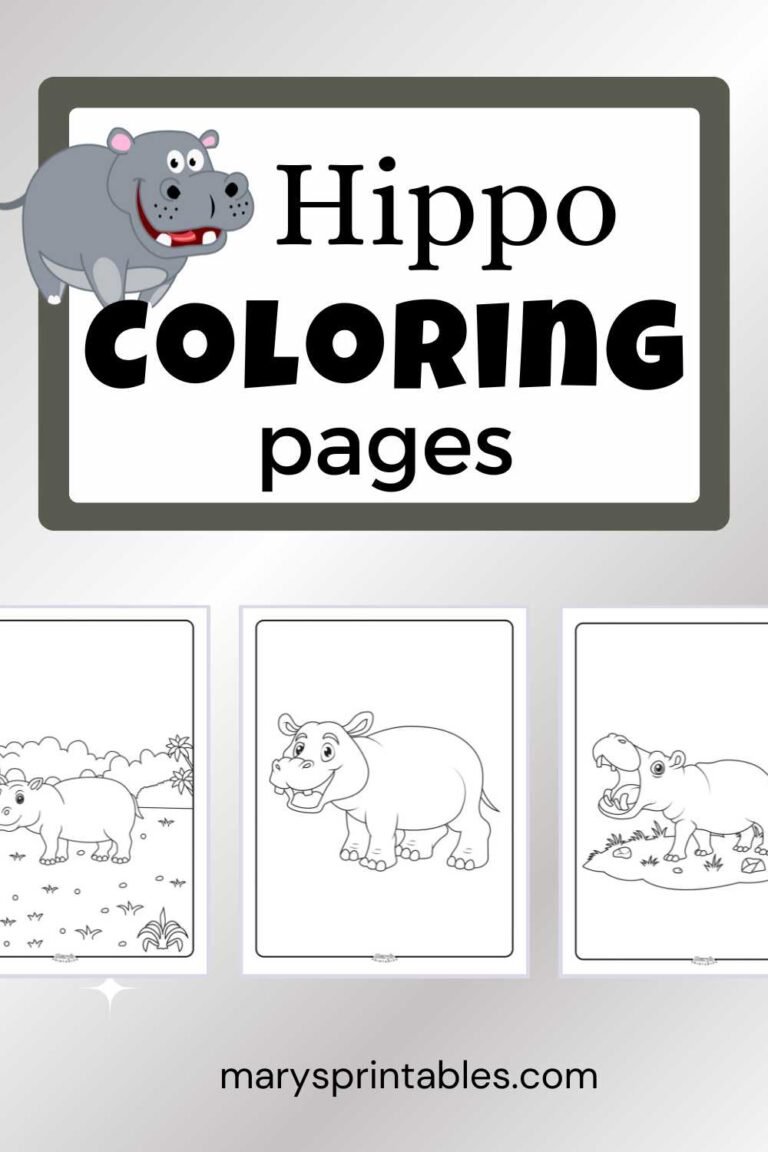 Free Printable Hippopotamus Coloring Pages for Kids