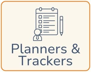 Printable planners and trackers for organization and daily planning