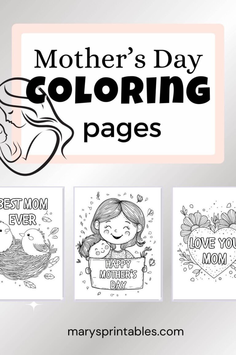 Free Printable Mother’s Day Coloring Pages PDF: Cute, Creative, and Ready to Print at Home