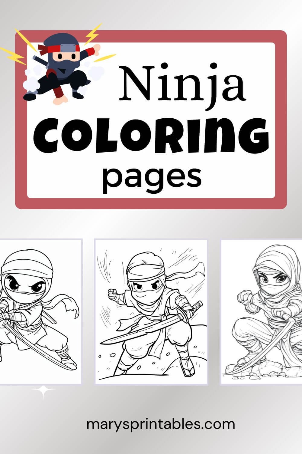 NInja Coloring Pages Free Printable Preview Image