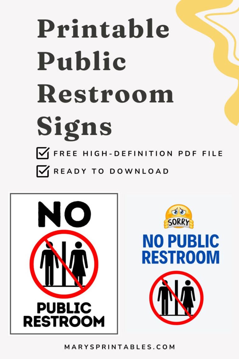 Printable No Public Restroom Sign: Clear, Convenient, and Free for Personal Use
