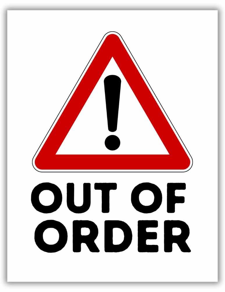 Classic Red and Black Out of Order Sign Free PDF Download