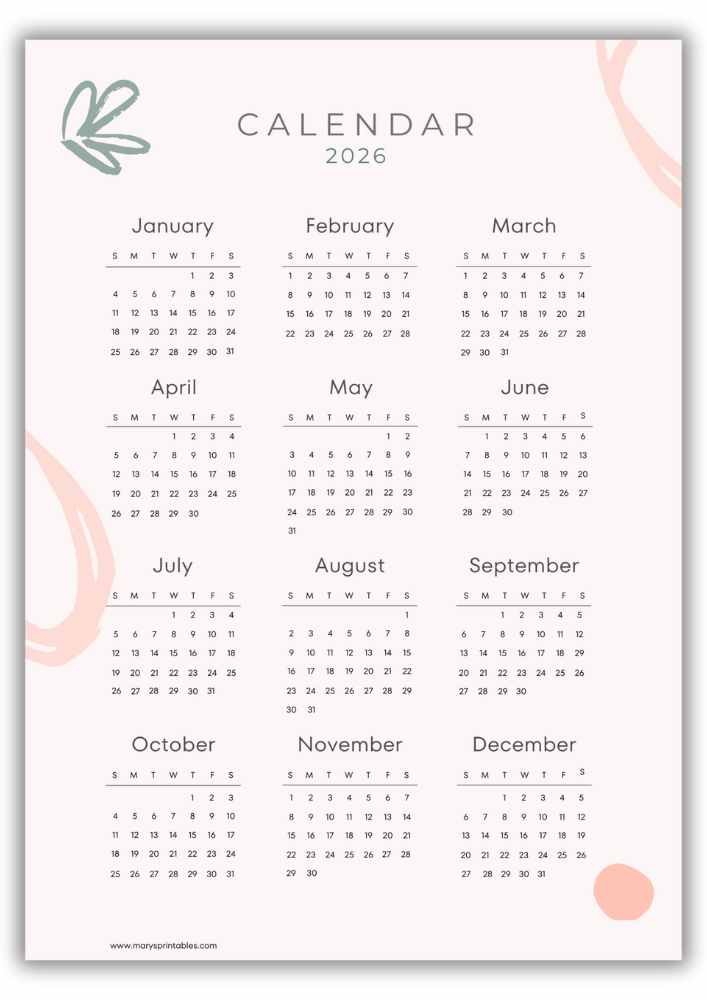 Calendar Abstract with Pink Background No Holidays