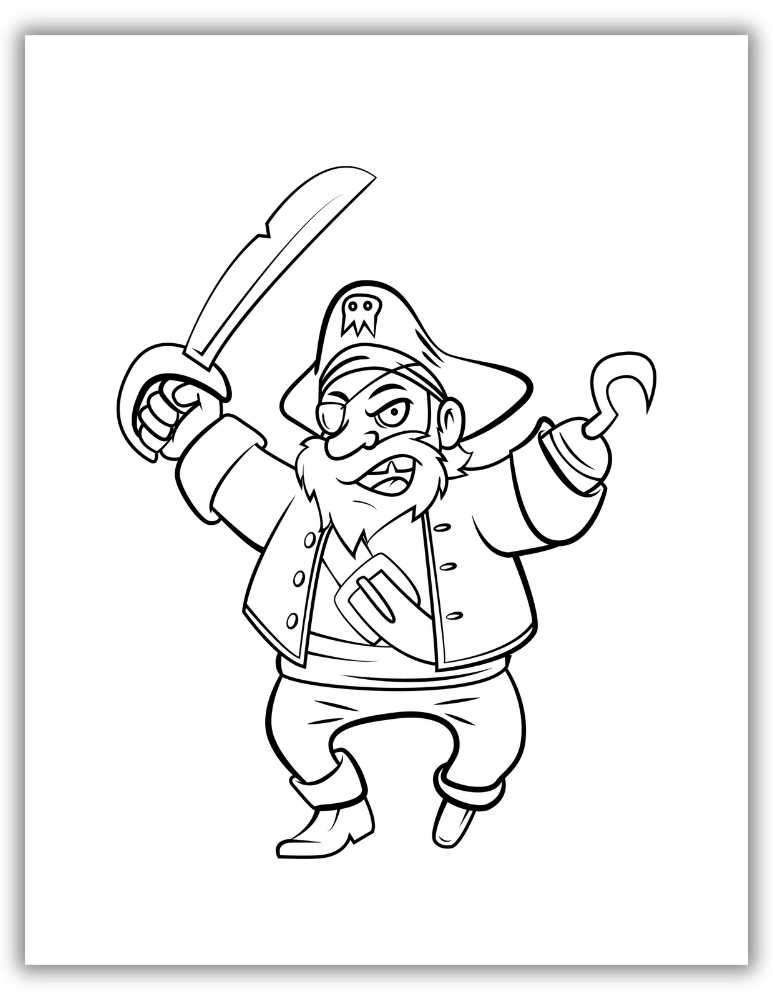 Pirate coloring page printable for kids