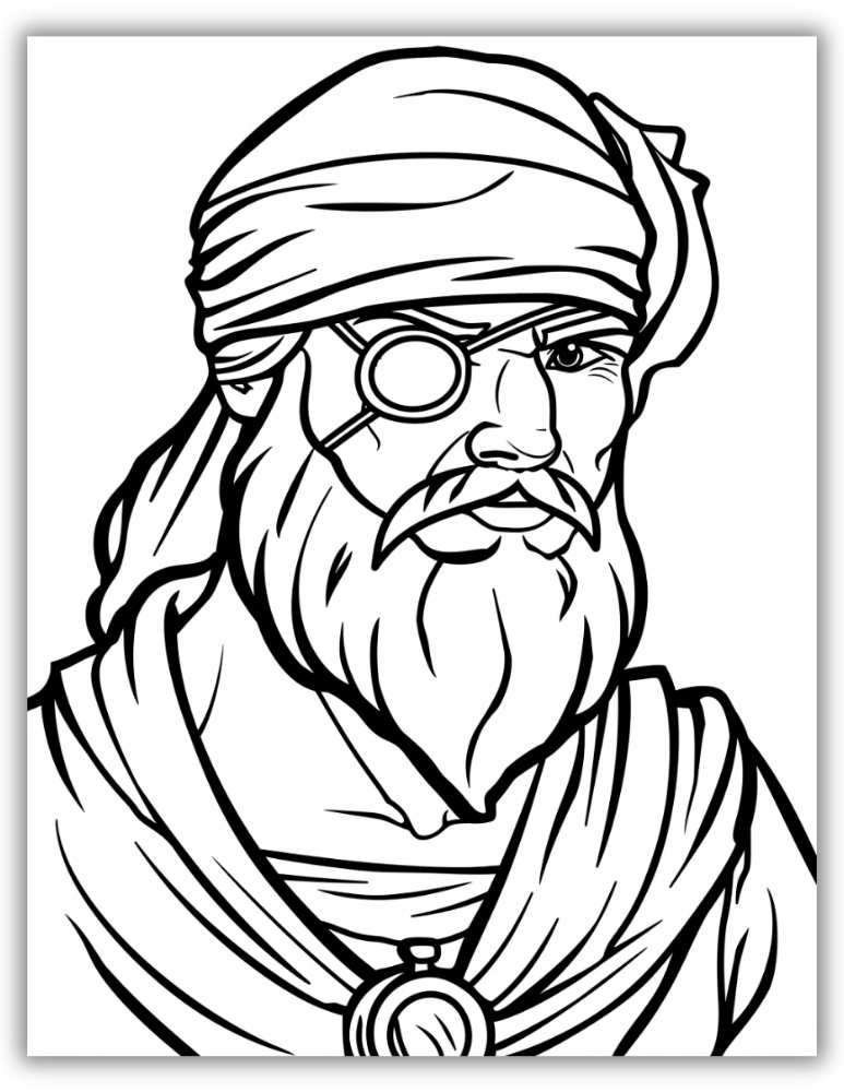 Free printable pirate to color