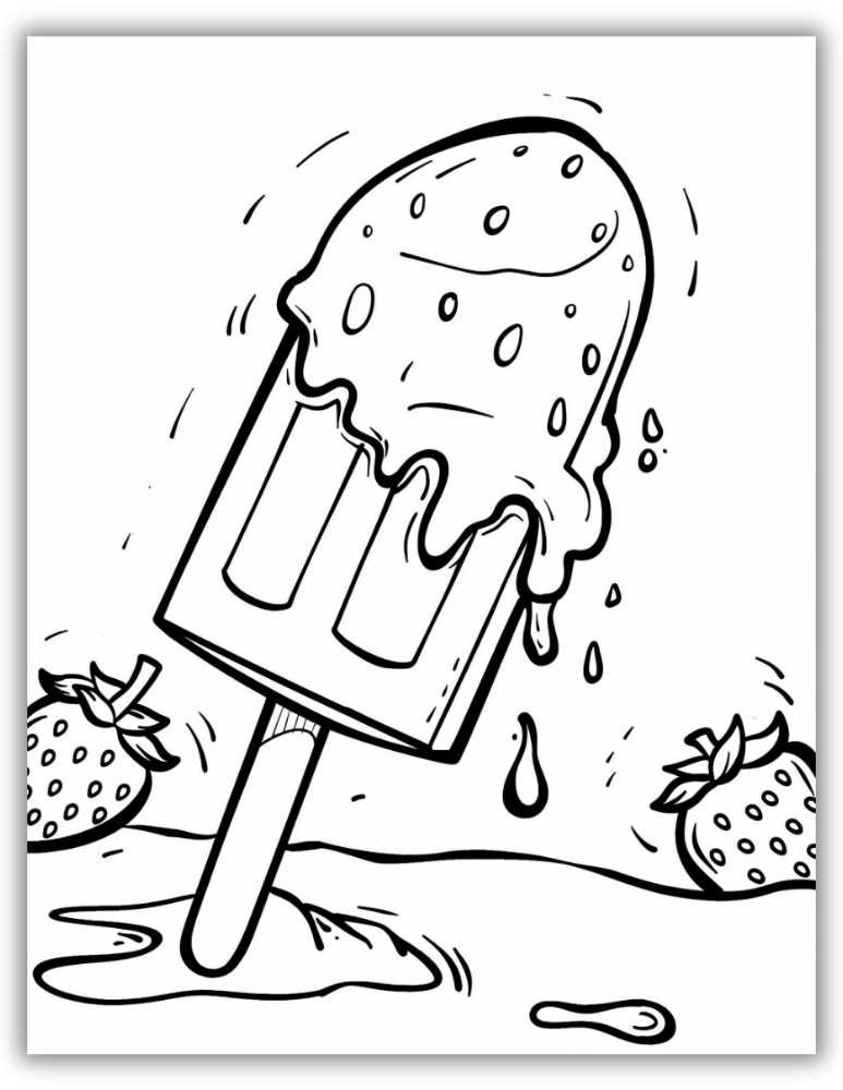 Fun popsicle coloring page printable for kids