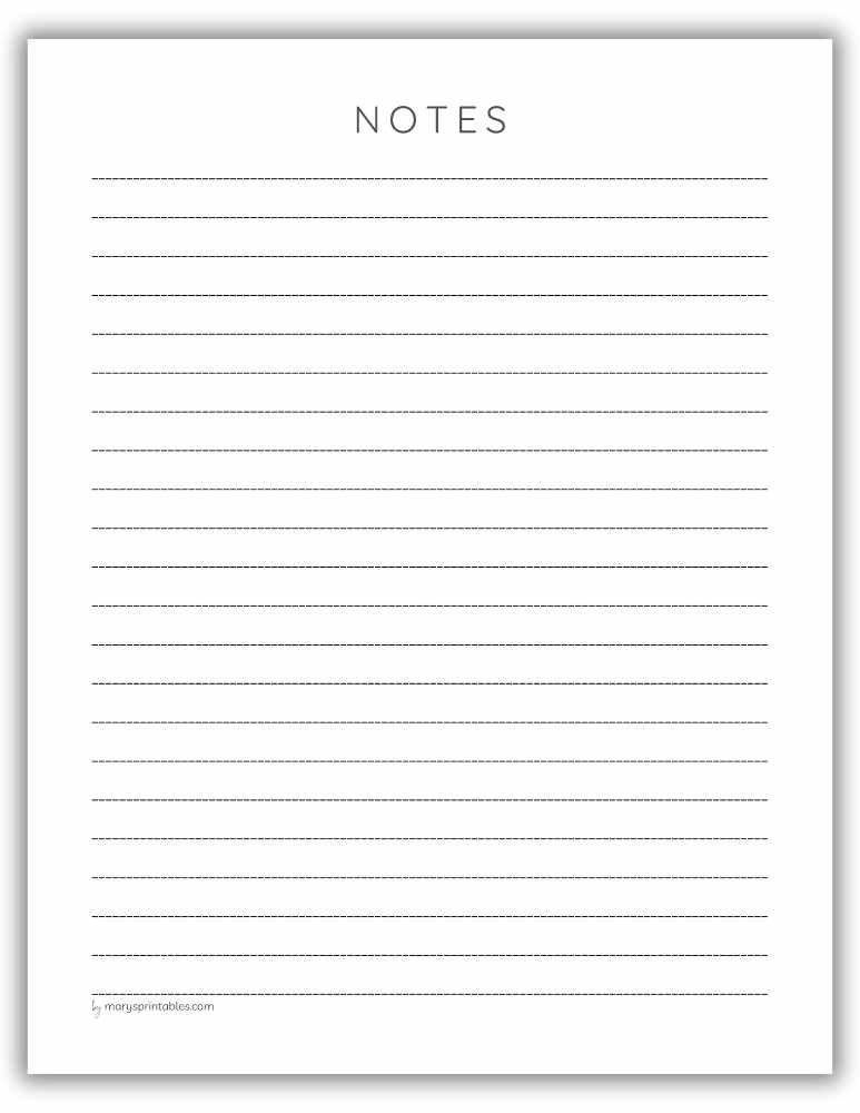 Printable blank notes page for planning and journaling