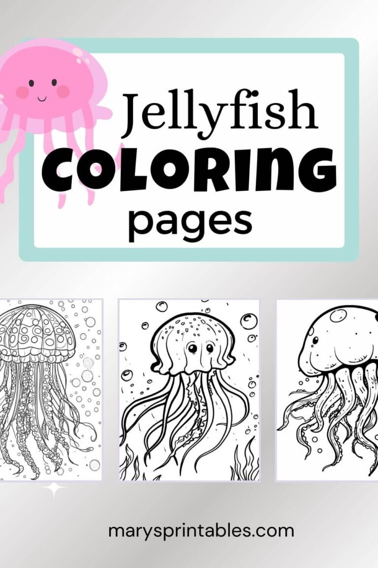 Jellyfish Coloring Pages Printable – Instant Download for Underwater Fun