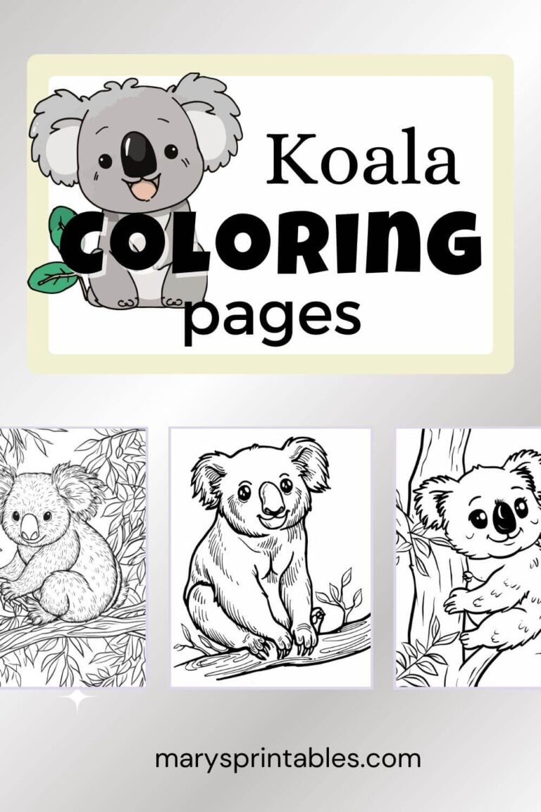Koala Coloring Pages Printable: Great for Homeschool and Nature Studies