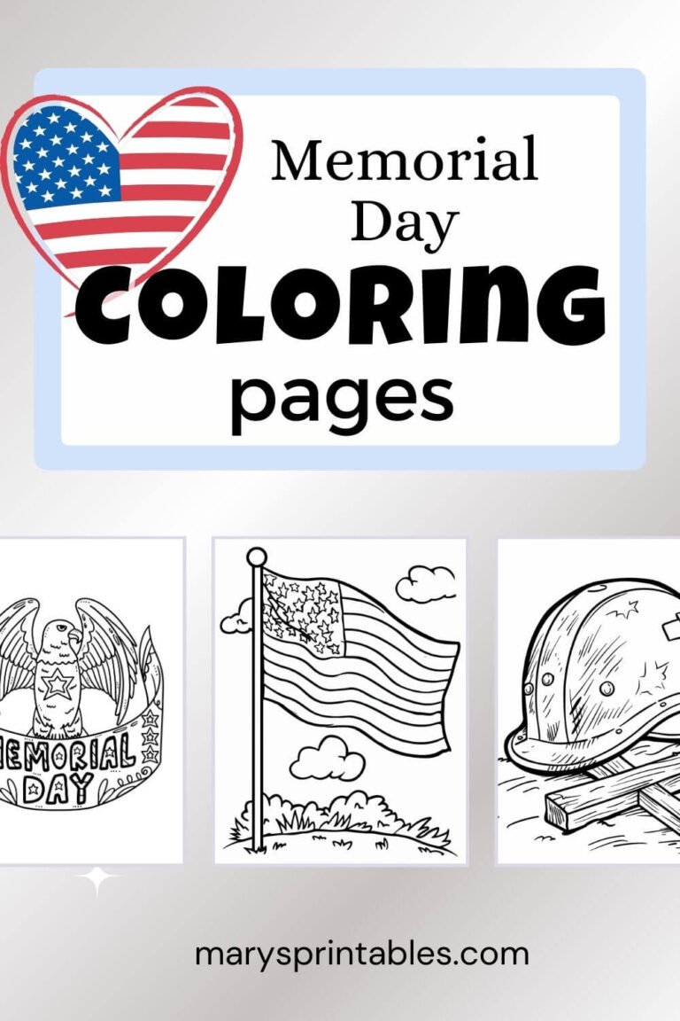 Memorial Day Printable Coloring Pages Free Download for Kids