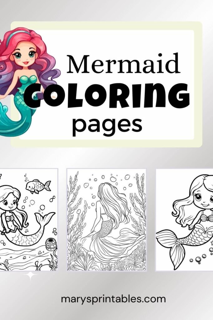 Featured Image of preview of the collection mermaid coloring pages