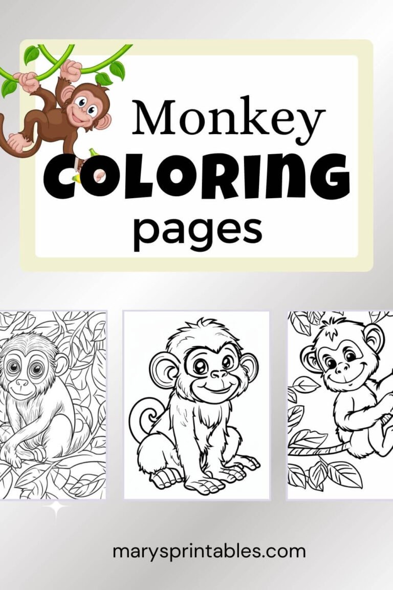 Printable Monkey Coloring Pages – Free Jungle Fun for Kids