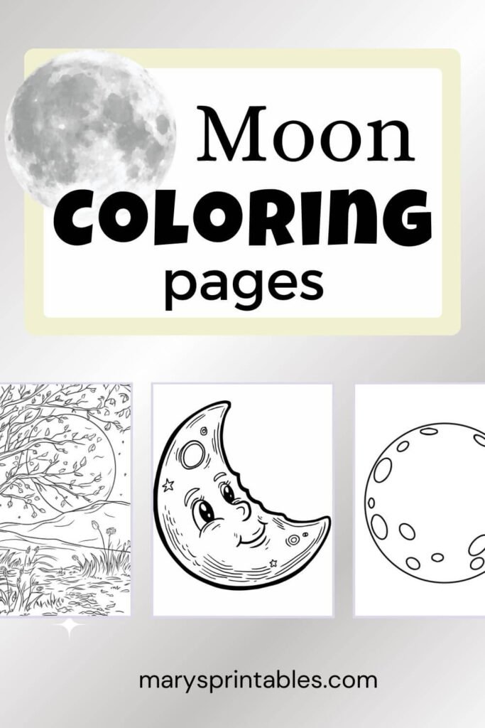 Featured Image of preview of the collection moon coloring pages