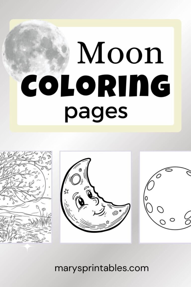Moon Coloring Pages Printable: Free, Fun, and Creative!
