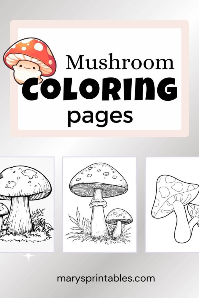 Featured Image of preview of the collection mushroom coloring pages