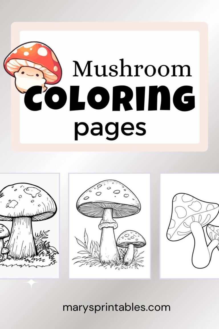 Printable Mushroom Coloring Pages – Free and Fun for Forest-Themed Crafts
