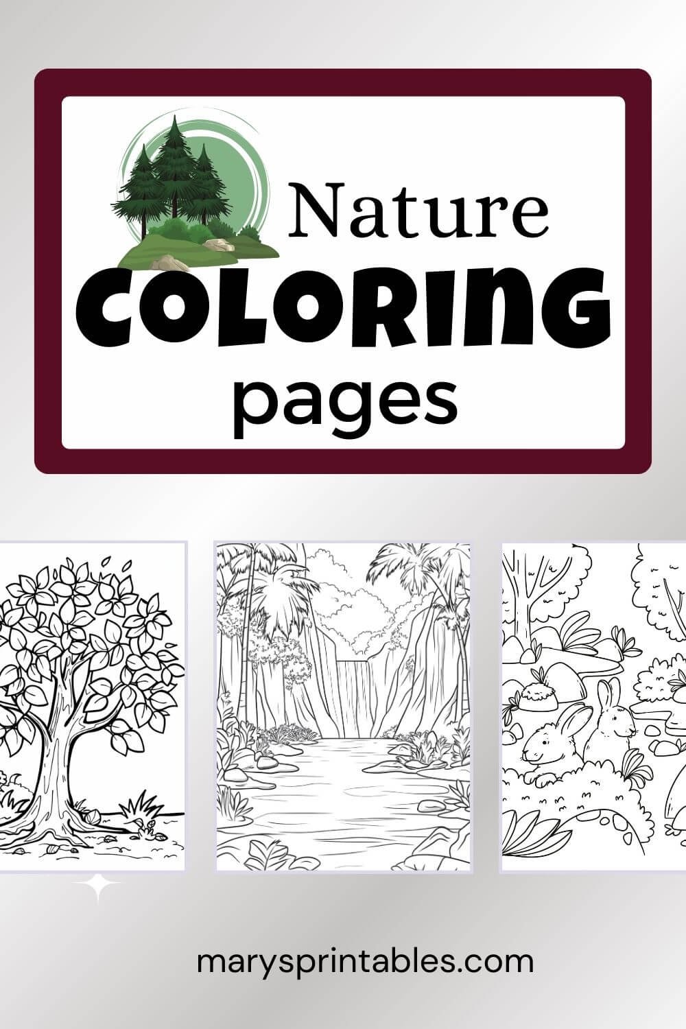 Featured Image of preview of the collection nature coloring pages