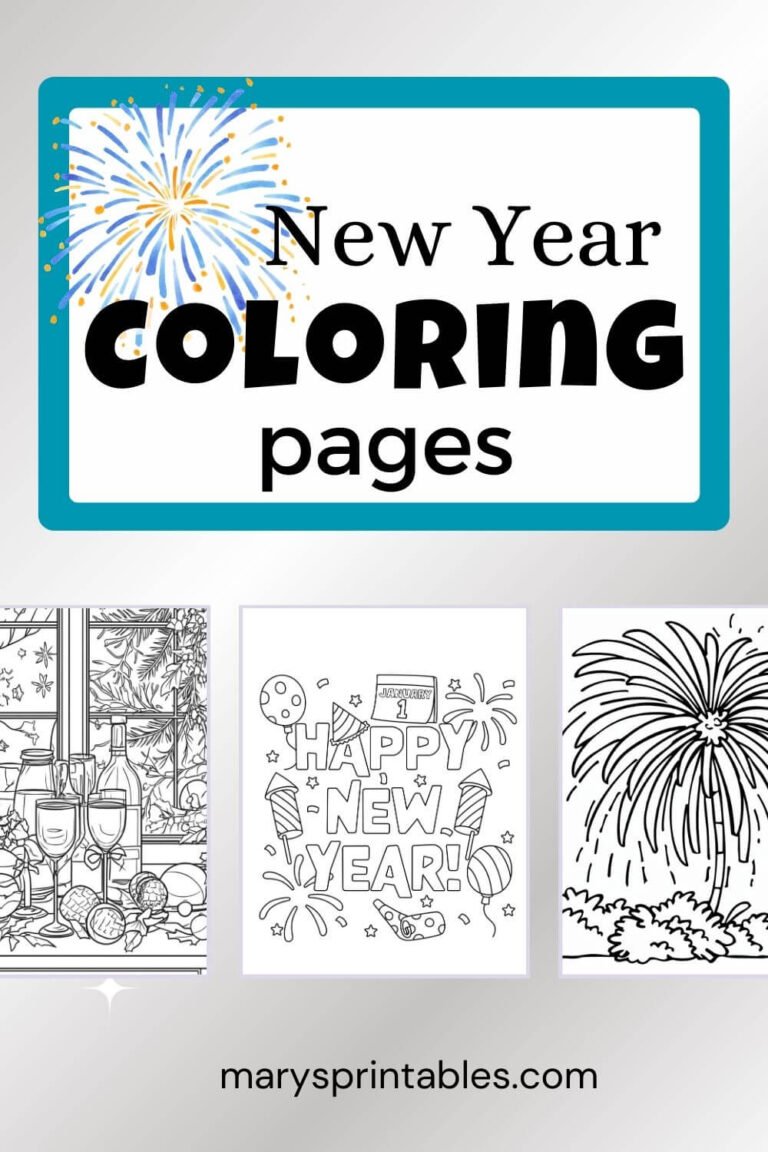 Printable New Year’s Coloring Pages to Ring in the Celebration