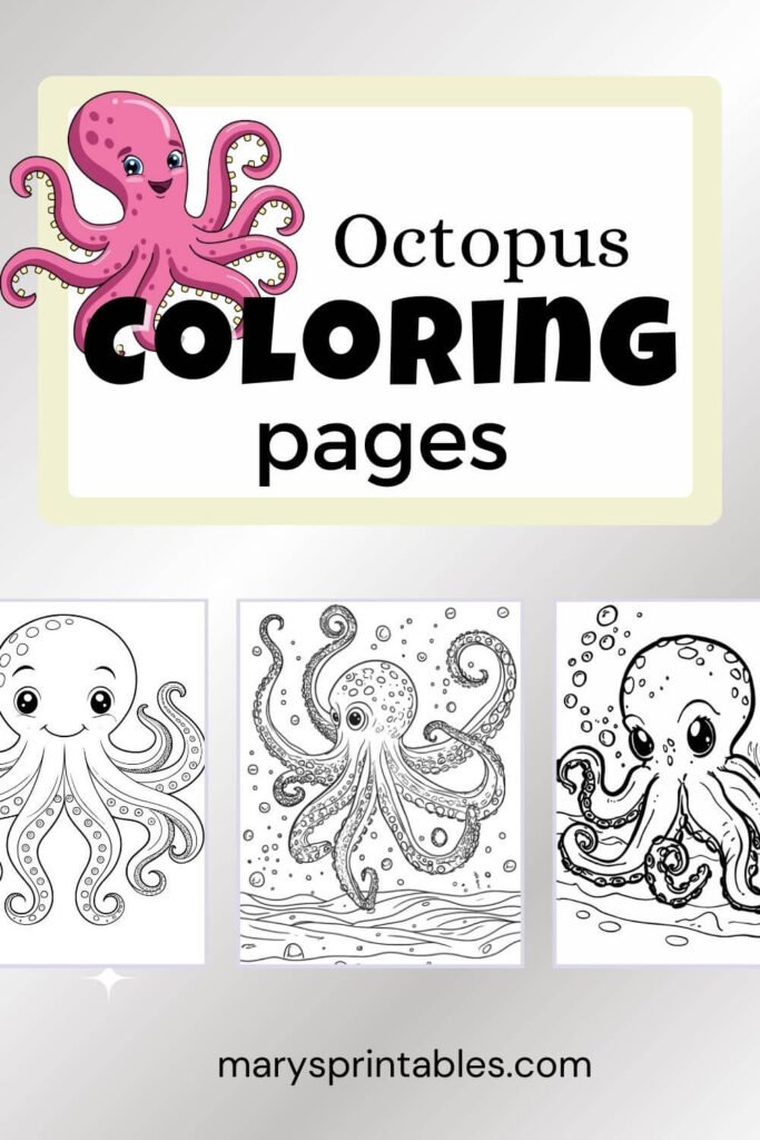 Featured Image of preview of the collection octopus coloring pages