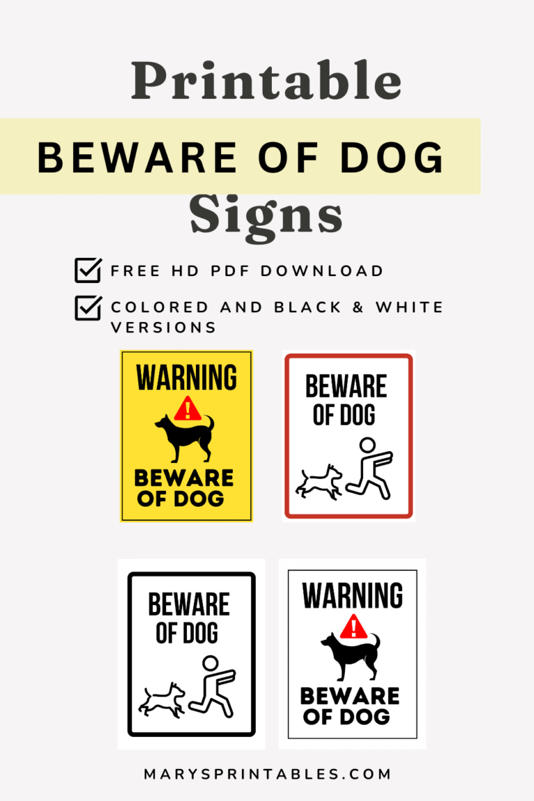 Beware of Dog Sign Printable – Free PDF for Instant Use