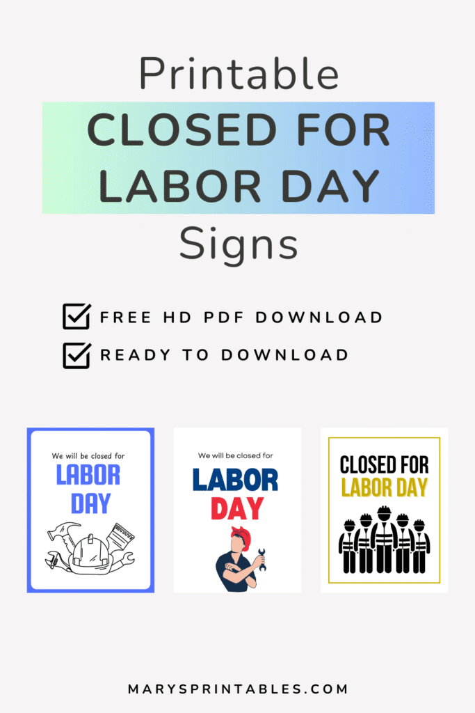 Feature Image of Printable Closed For Labor Day Signs